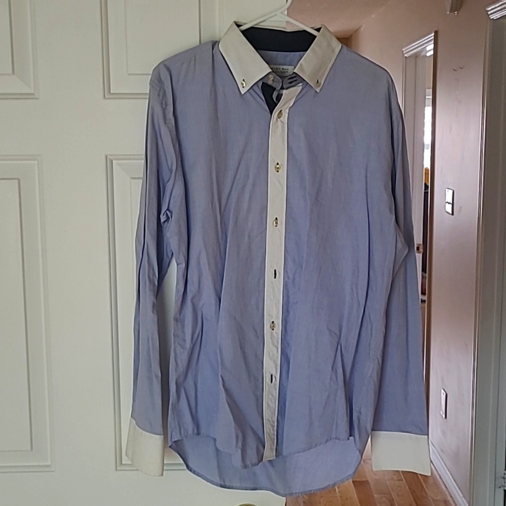 Zara blue dress shirt slim fit xl